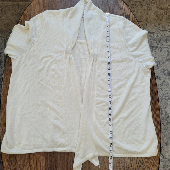 Sag Harbor White Top and Open Front Sweater Combo Set Size Women's 2X - Picture 7 of 9